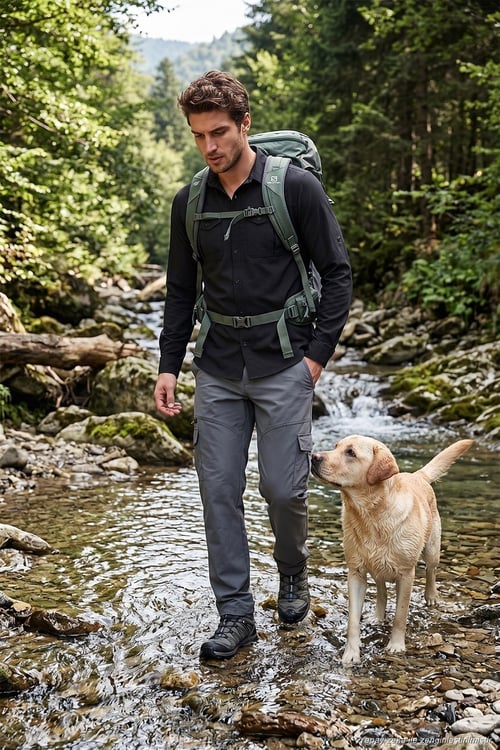 Regular Fit Normal Bel Cep Detaylı Trekking Kargo Erkek Pantolon 693150 FÜME