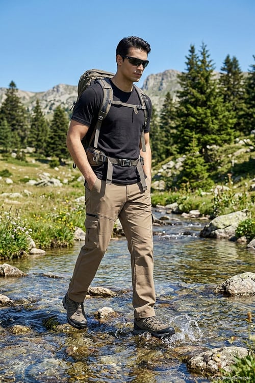 Regular Fit Normal Bel Cep Detaylı Trekking Kargo Erkek Pantolon 693150 BEJ