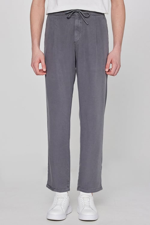 Regular Fit Normal Bel Düz Paça Erkek Pantolon W261016 793 KOYU GRİ