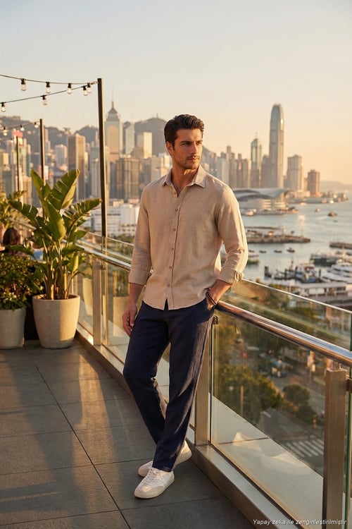 Regular Fit Normal Bel Düz Paça Erkek Pantolon 6689255 LACİVERT