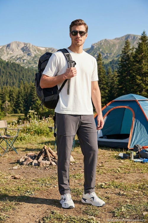 Regular Fit Normal Bel Düz Paça Trekking ve Kargo Erkek Pantolon 693705 FÜME
