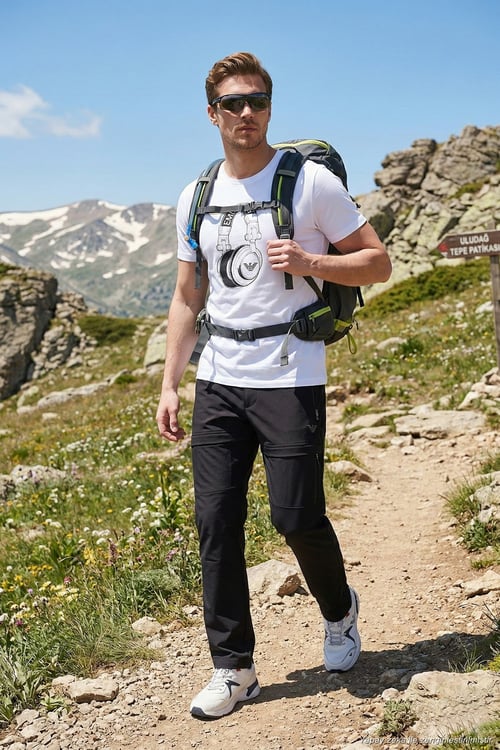 Regular Fit Normal Bel Düz Paça Trekking ve Kargo Erkek Pantolon 693705 SİYAH