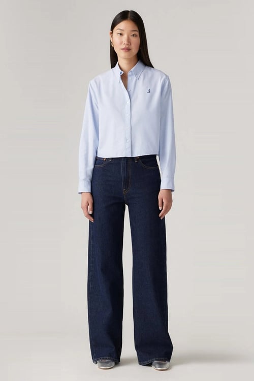 Ribcage Straight Fit Yüksek Bel Düz Paça Jeans Kadın Kot Pantolon 003VD-0001 LACİVERT