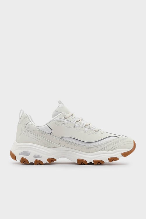 Skechers D'Lites Kalın Taban Logolu Sneaker Erkek Ayakkabı 52675 OFWT BEYAZ