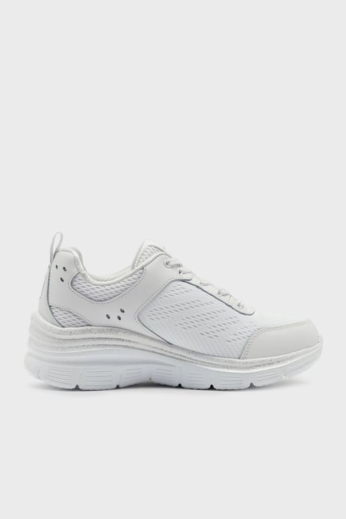 Skechers Fashion Logolu Kalın Tabanlı Sneaker Kadın Ayakkabı 896294TK WSL BEYAZ-GÜMÜŞ