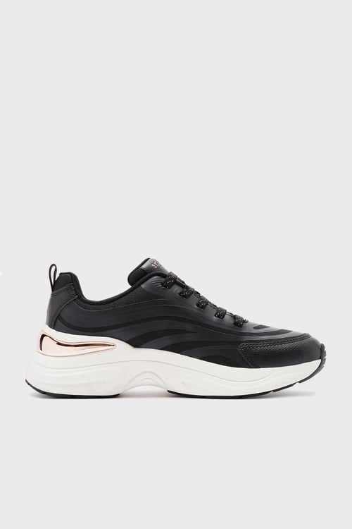 Skechers Hazel Logolu Metalik Detaylı Kalın Taban Sneaker Kadın Ayakkabı 177575 BLK SİYAH