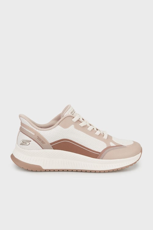 Skechers Logolu Memory Foam Sneaker Kadın Ayakkabı 117741 NTMT Naturel-Pudra