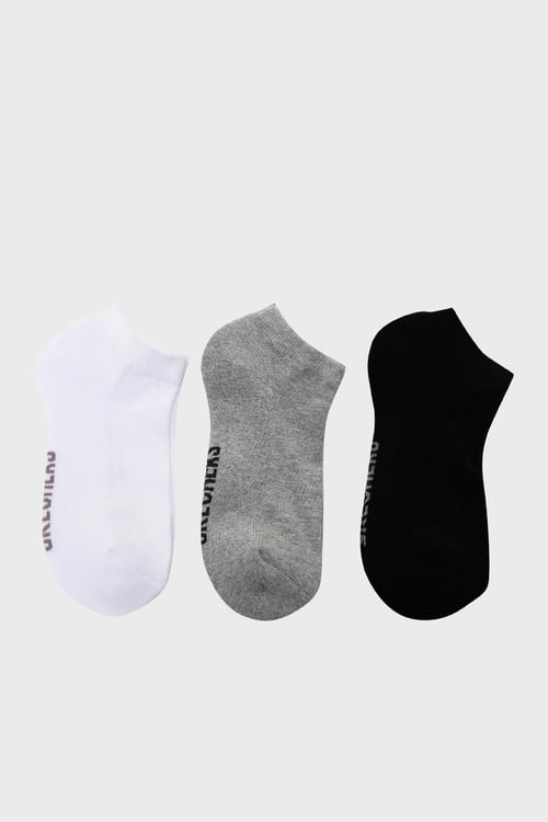 Skechers Pamuklu Logolu 3 Pack Unisex Çorap S221512 971 SİYAH-BEYAZ-GRİ