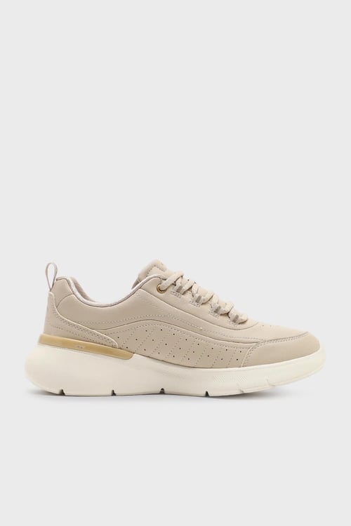 Skechers Skech-Air Dynamight 2.0 Hakiki Deri Logolu Bağcıklı Sneaker Bayan Ayakkabı 150373 TKNTGD Natural-Gold