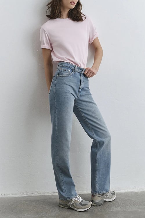 Sky Pamuklu Straight Fit Yüksek Bel Jeans Kadın Kot Pantolon 1010627-87795 MAVİ