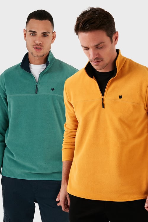 Slim Fit Anti-Pilling Tüylenme Yapmayan Şardonlu Soğuk Geçirmez  2'li Paket Erkek Polar 5906001S2 Benetton-Hardal