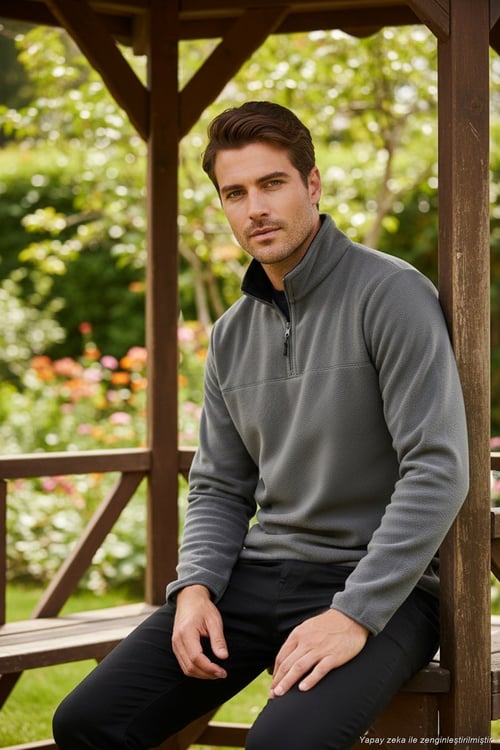 Slim Fit Anti-Pilling Tüylenme Yapmayan Bato Yaka Kışlık Şardonlu Erkek Polar 5906001 Antrasit-Antrasit