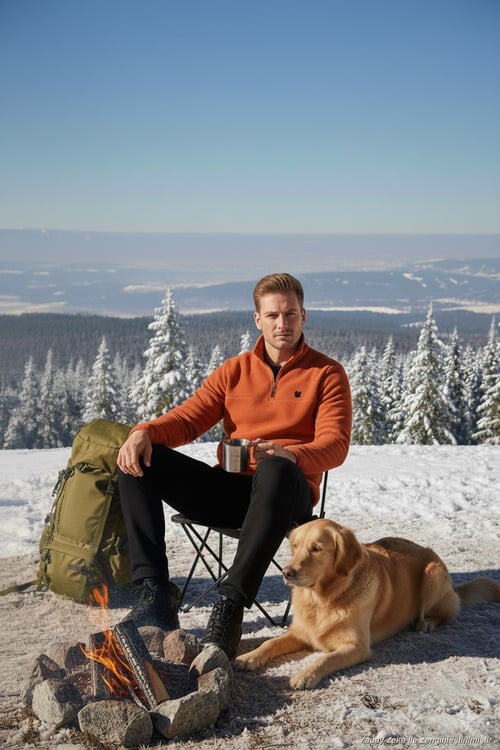 Slim Fit Anti-Pilling Tüylenme Yapmayan Bato Yaka Kışlık Şardonlu Erkek Polar 5906001 ORANGE