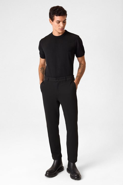 Slim Fit Lastikli Bel Dar Paça Erkek Pantolon BPN3402500000 102 SİYAH