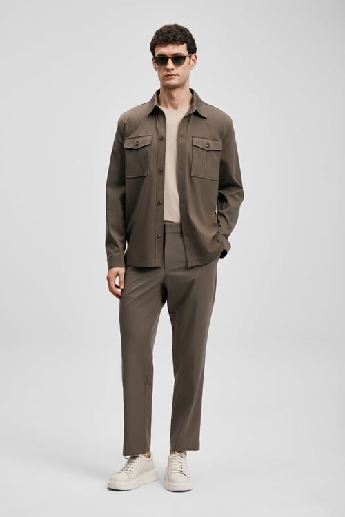 Slim Fit Normal Bel Dar Paça Chino Erkek Pantolon 111190360 KUM