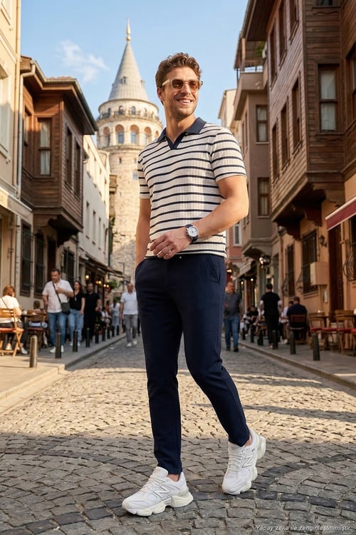 Slim Fit Normal Bel Daralan Paça Erkek Pantolon 6843649 LACİVERT