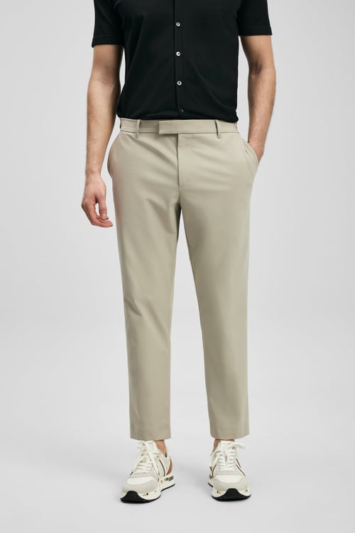 Slim Fit Normal Bel Düz Paça Erkek Pantolon 111190369 BEJ