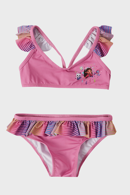 Slipstop Gaby Desenli UPF 50+ Korumalı Çabuk Kuruyan Kız Çocuk Bikini SB2512120000 PEMBE