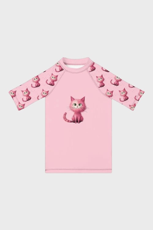Slipstop Kiki Baskılı Uv Korumalı Kısa Kollu Mayo Kız Çocuk T Shirt ST2612000002 PEMBE