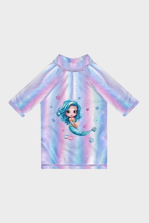 Slipstop Seastar Desenli Kolay Kuruyan Uv Korumalı Kız Çocuk T Shirt ST2515000005 LİLA