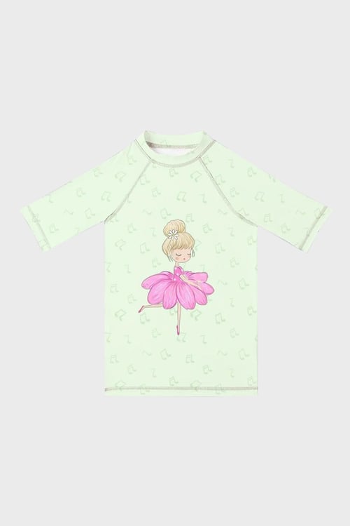 Slipstop Tango Desenli Kolay Kuruyan Uv Korumalı Kız Çocuk T Shirt ST2512000003 MİNT