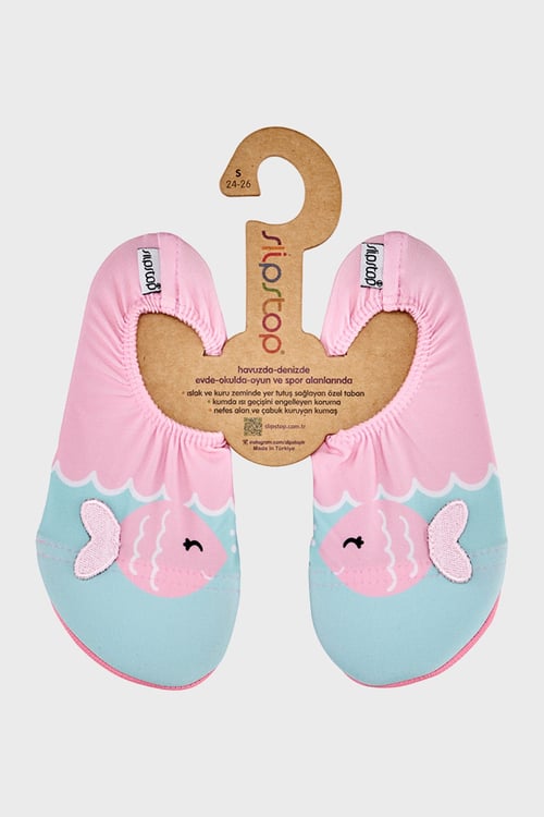 Slipstop Yoyo Desenli Kaydırmaz Taban Havuz ve Kız Çocuk Deniz Ayakkabısı SS2616000004 PEMBE