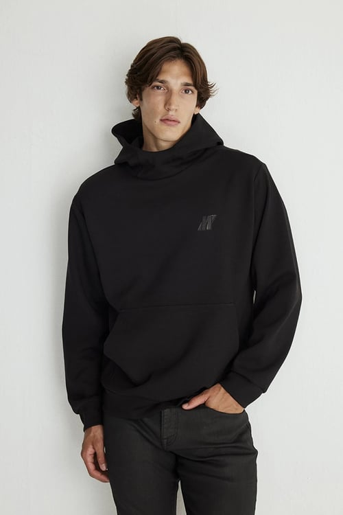 Streç Loose Fit Kapüşonlu Erkek Sweat 0S10287-71379 SİYAH