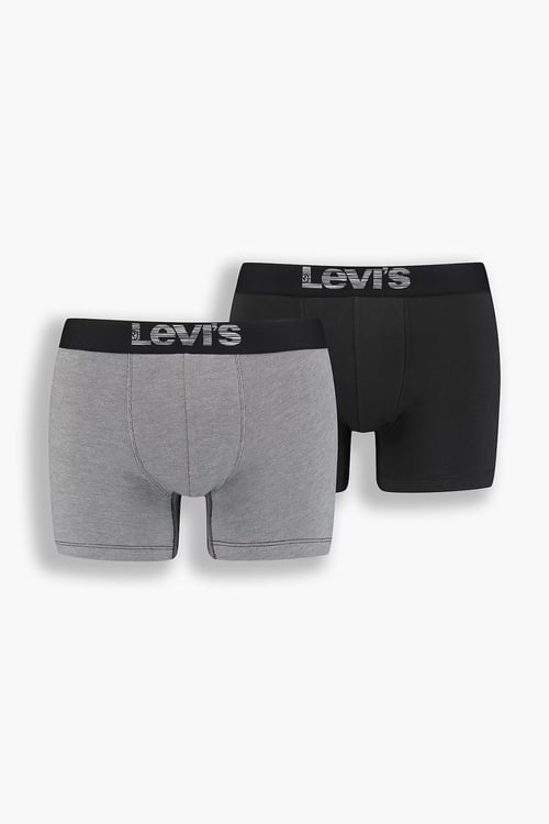 Streç Pamuklu 2 Pack Erkek Boxer 37149-0625 GRİ-SİYAH