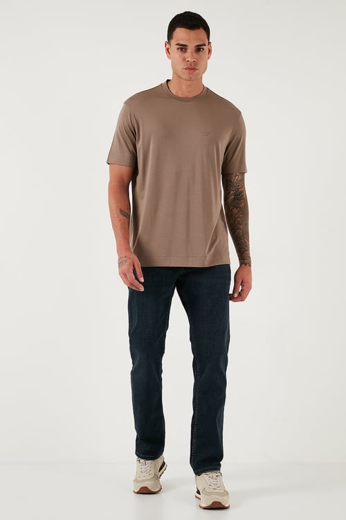 Streç Pamuklu Comfort Fit Yüksek Bel Boru Paça Jeans Erkek Kot Pantolon 4412C25TEXAS MAVİ