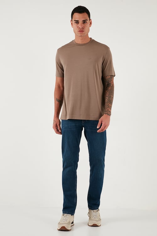 Streç Pamuklu Comfort Fit Yüksek Bel Boru Paça Jeans Erkek Kot Pantolon 4400C06TEXAS LACİVERT