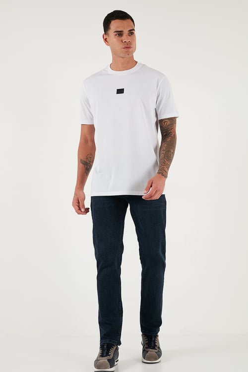 Streç Pamuklu Comfort Fit Yüksek Bel Boru Paça Jeans Erkek Kot Pantolon 4412C27TEXAS LACİVERT