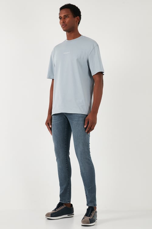 Streç Pamuklu Slim Fit Normal Bel Dar Paça Jeans Erkek Kot Pantolon 1120S02NAPOLI MAVİ