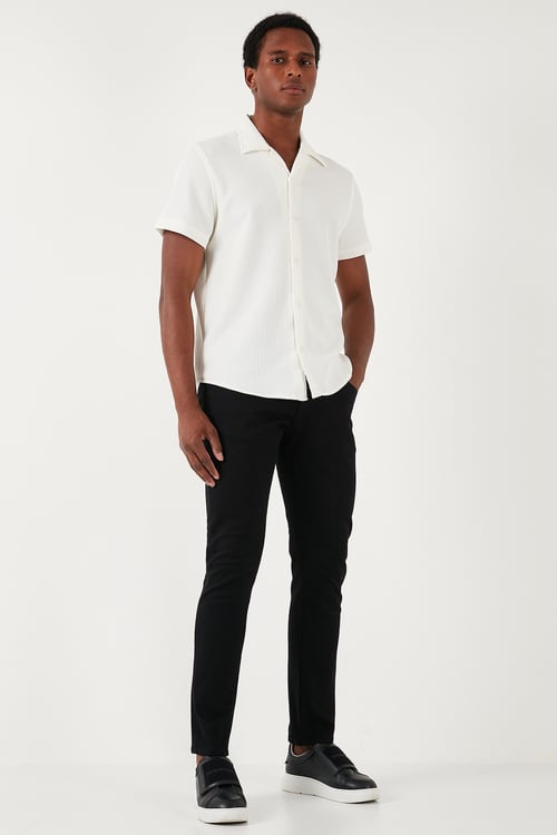 Streç Pamuklu Slim Fit Normal Bel Dar Paça Jeans Erkek Kot Pantolon 1120S01NAPOLI SİYAH