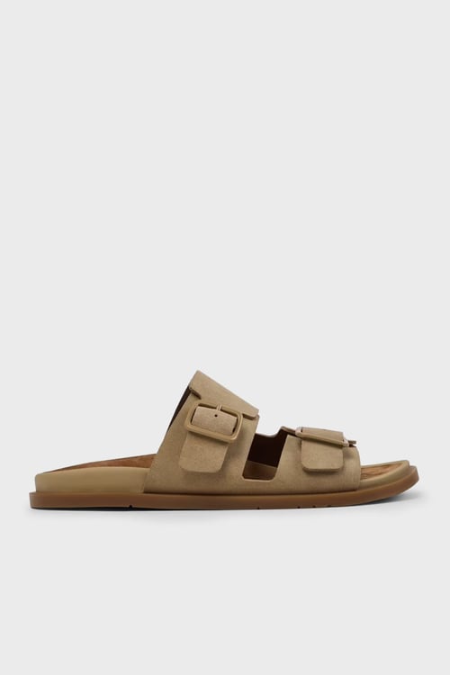 Süet Deri Erkek Sandalet K101091-003 Kahve
