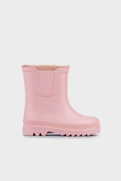 Suya Dayanıklı İçi Kürklü Unisex Çocuk Yağmur Çizmesi W10290 PUDRA