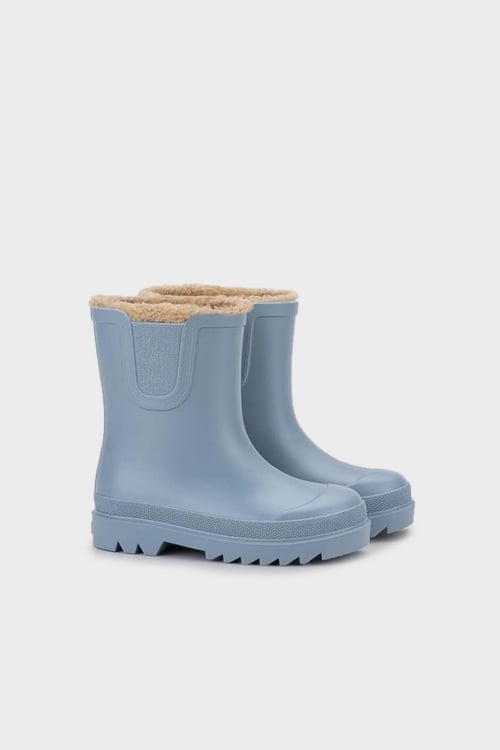 Suya Dayanıklı İçi Kürklü Unisex Çocuk Yağmur Çizmesi W10290 MAVİ