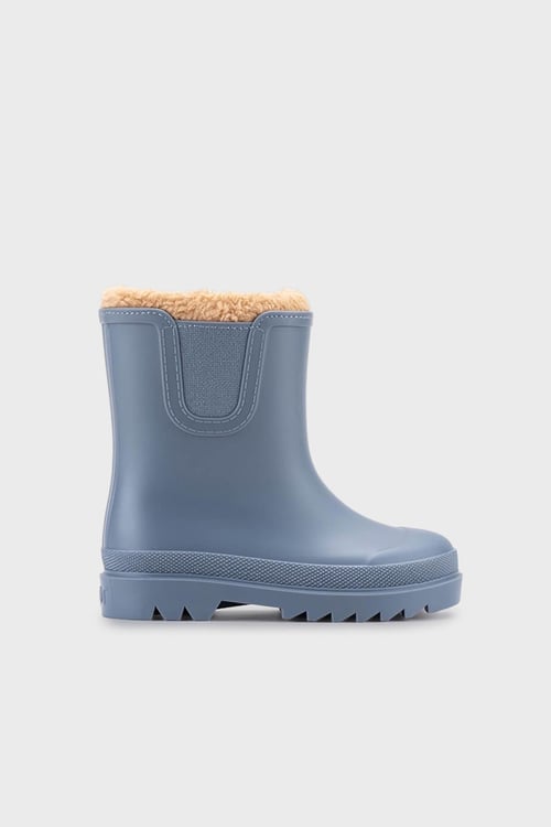 Suya Dayanıklı İçi Kürklü Unisex Çocuk Yağmur Çizmesi W10290 KOYU MAVİ