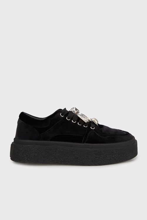 Taş Detaylı Süet Sneaker Kadın Ayakkabı 38925K475 SİYAH