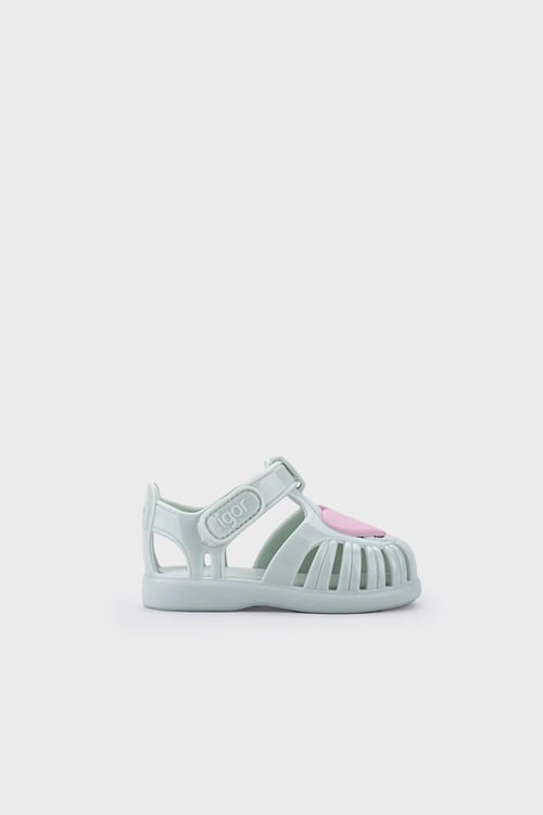 Tobby Gloss Love Kaymayı Önleyen Flex Foam Cırtlı Kız Çocuk Sandalet S10310 AÇIK YEŞİL