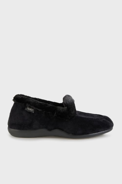 Tw Comfy Yumuşak Tüylü Kadın Panduf CC0146A SİYAH