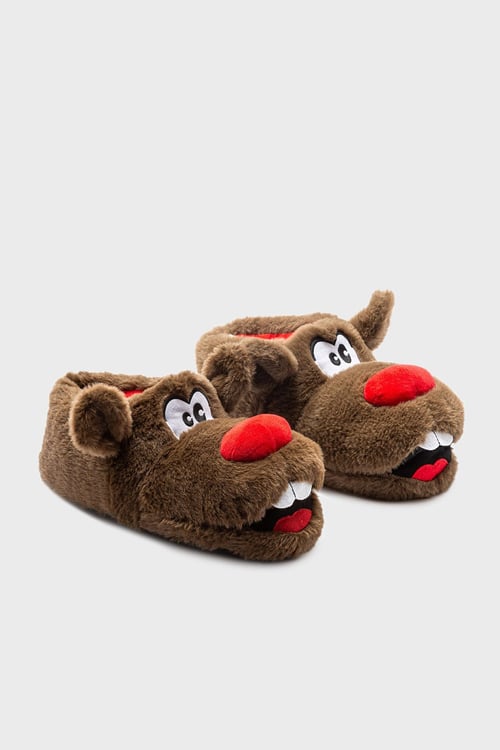 Tw Dento Sessiz Taban Hayvanlı Erkek Panduf EE0519 KAHVE