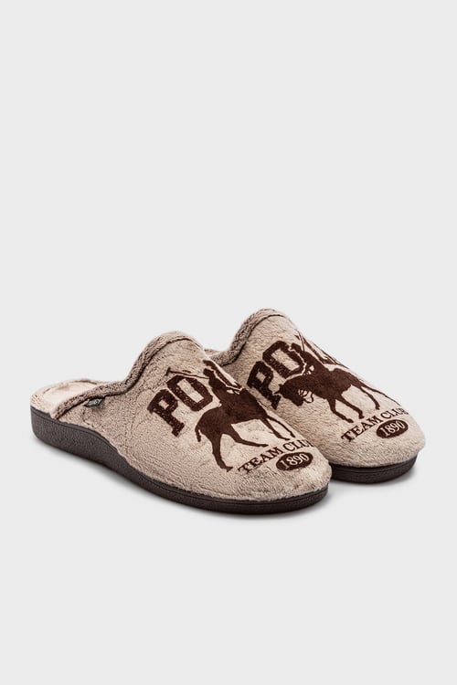Tw Polo Logolu Kışlık Ev Erkek Terlik GG0051 KAHVE