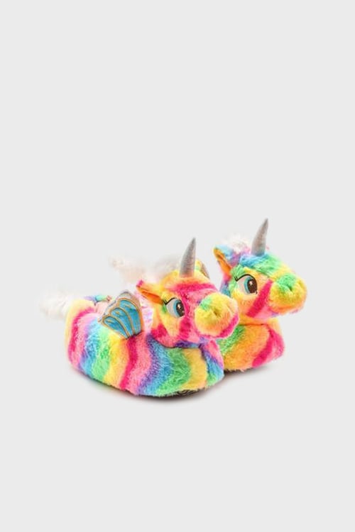 Tw Rainbow Sessiz Taban Kız Çocuk Panduf CC0643 Turuncu-Mor