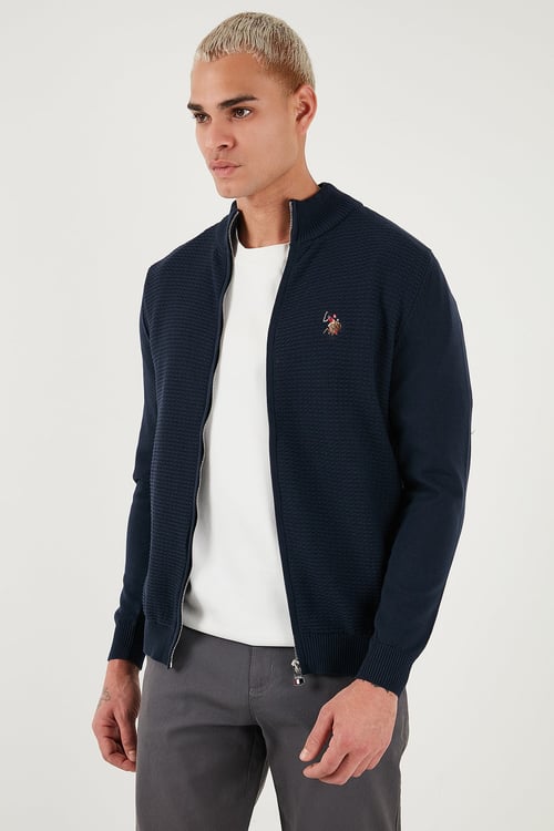 U.S. Polo Pamuklu Slim Fit Logolu Erkek Hırka G081SZ0TH2227188 LACİVERT