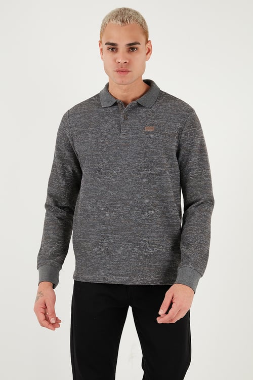 U.S. Polo Regular Fit Logolu Erkek Sweat G081SZ0822226326 GRİ MELANJ