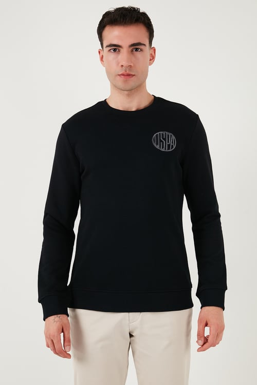 U.S. Polo Pamuklu Regular Fit Logolu Bisiklet Yaka Erkek Sweat G081GL0822237377 SİYAH