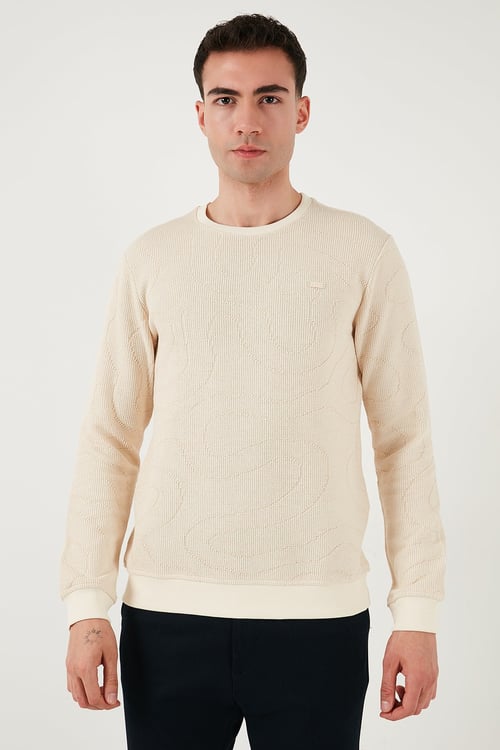 U.S. Polo Pamuklu Regular Fit Bisiklet Yaka Erkek Sweat G081SZ0822239321 KREM