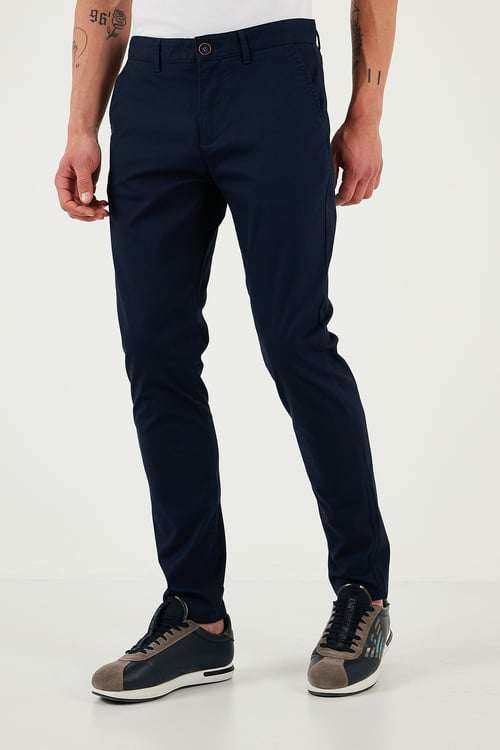 U.S. Polo Pamuklu Slim Fit Normal Bel Dar Paça Erkek Pantolon G081SZ0782098518 LACİVERT