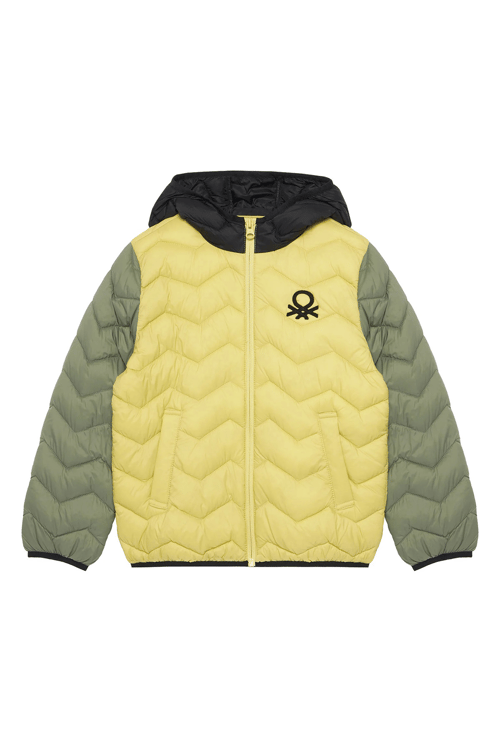 United Colors Of Benetton Kapitoneli Regular Fit Kapüşonlu Erkek Çocuk Mont 2TWDCN04V SARI