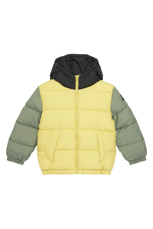 United Colors Of Benetton Kapitoneli Regular Fit Kapüşonlu Erkek Çocuk Mont 2WU0CN06N SARI
